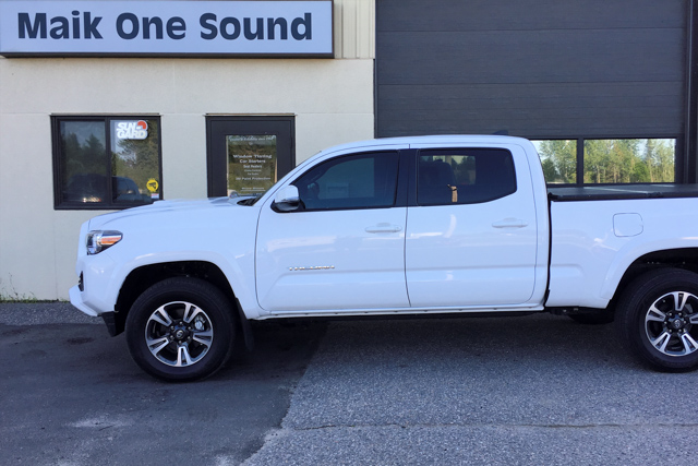 Toyota 2019 Tacoma with professional window tint in North Bay